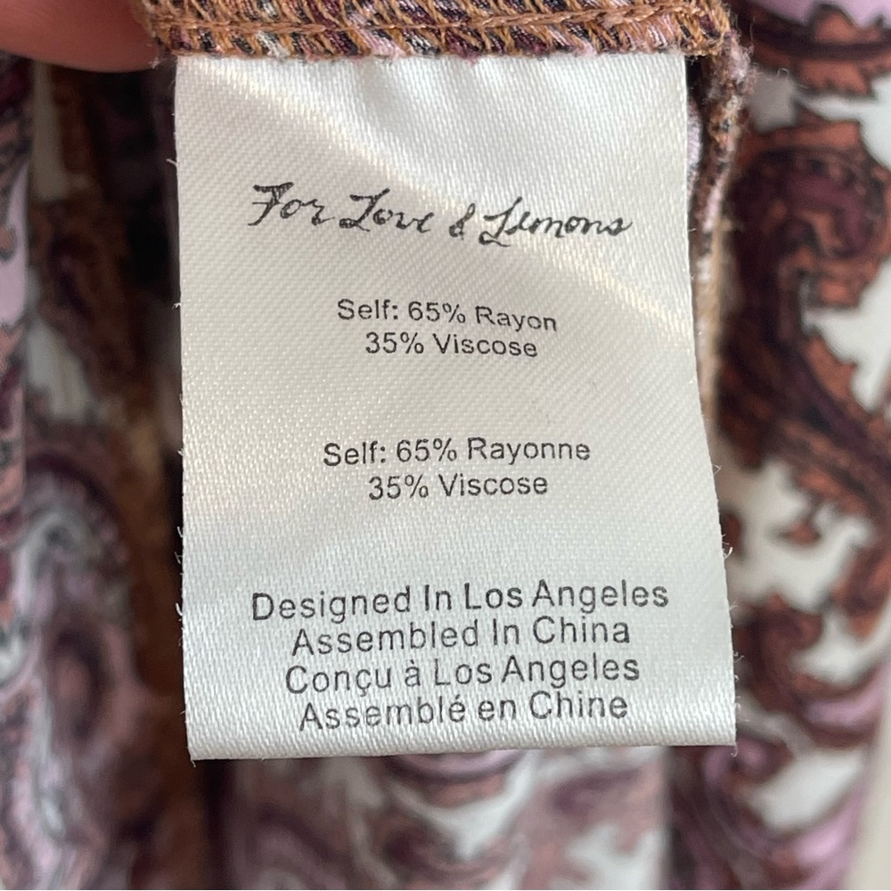 FOR LOVE & LEMONS Romy Tank Dress Lilac Paisley Maxi Dress Sz. XS - Picture 13 of 14